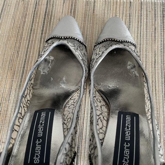 Stuart Weitzman Silver Lace Pumps - Picture 8 of 14